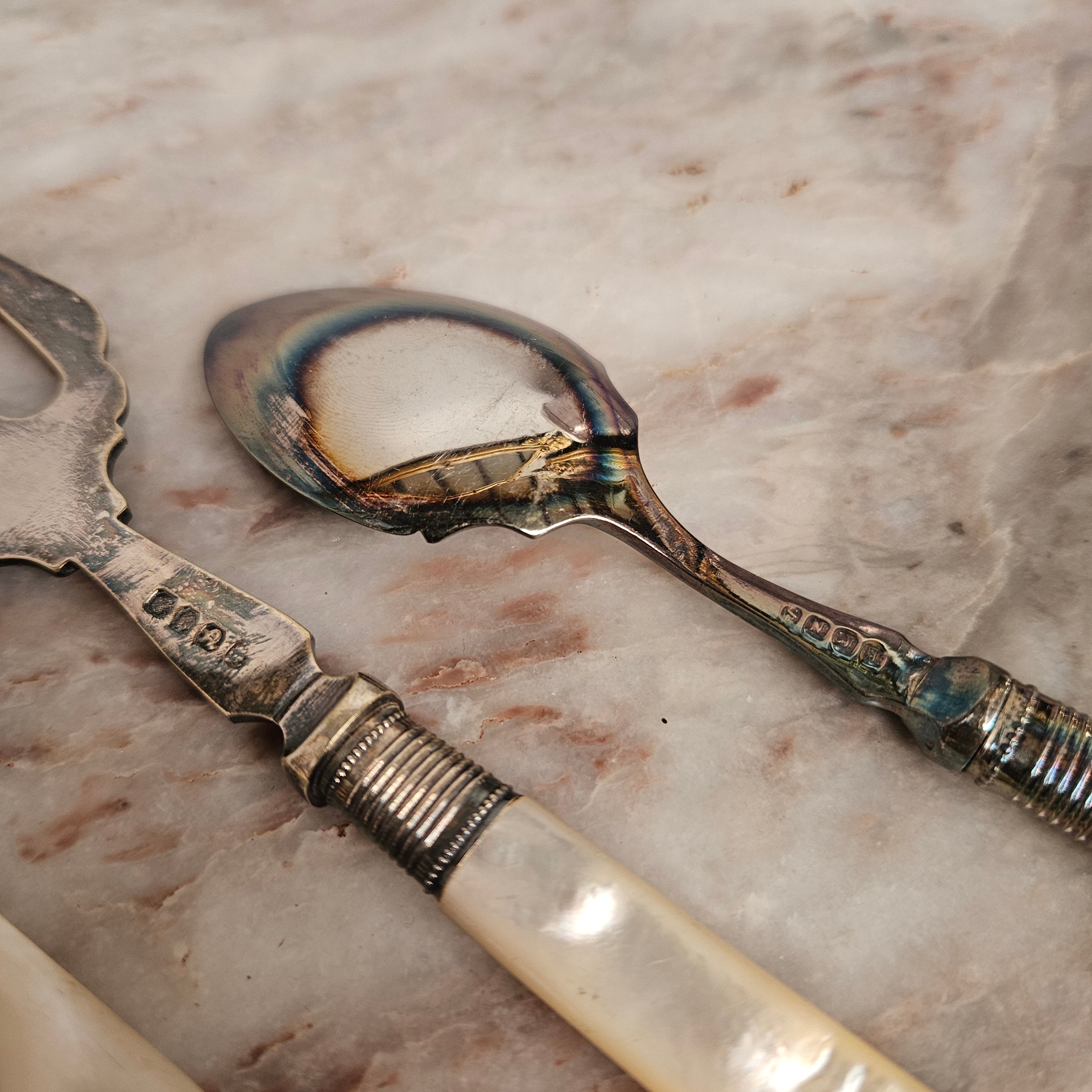 Assorted Mother Of Pearl & Silver Plate Cutlery (5 Items) | Antique & Vintage | Moonee Ponds Antiques | Australia Wide