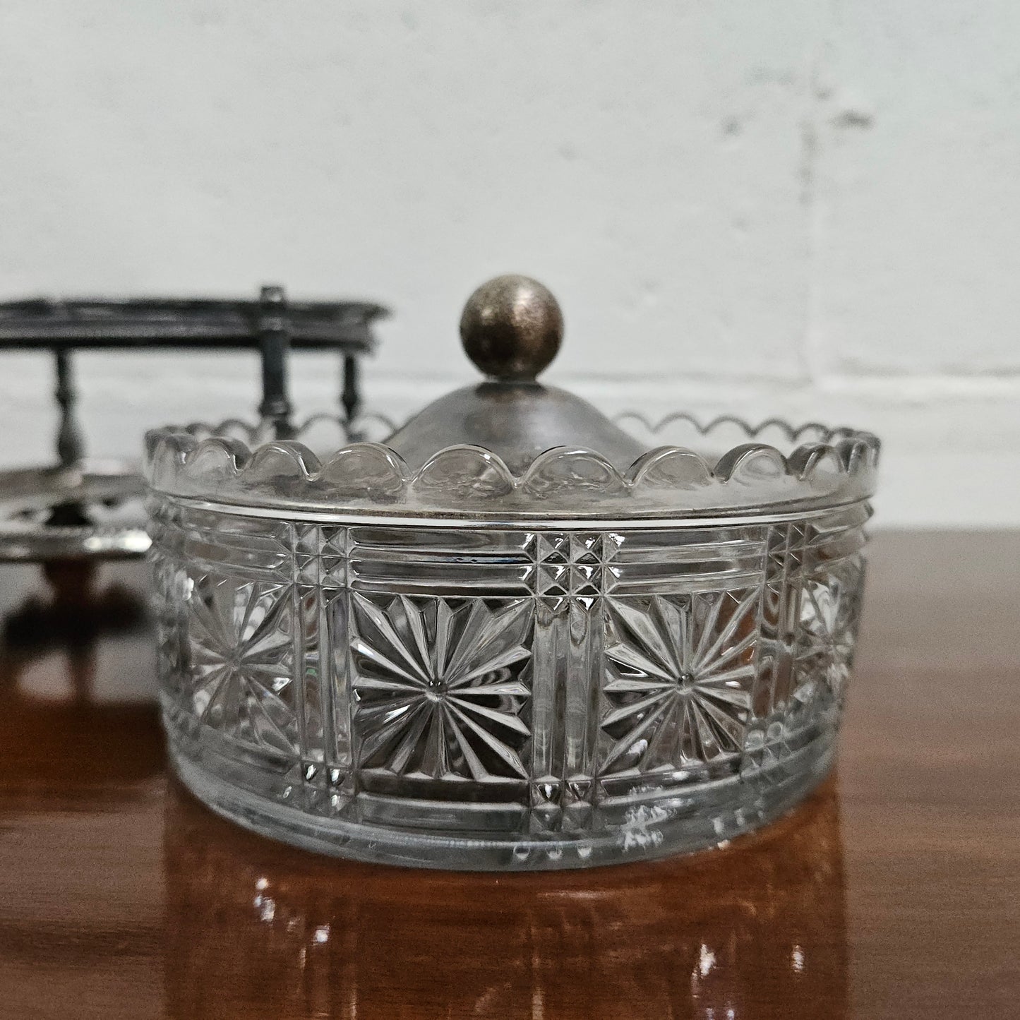 Victorian Walker & Hall Silver & Glass Insert Butter Dish