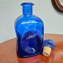 Vintage Mid Century Cobalt Blue Bottle/Decanter