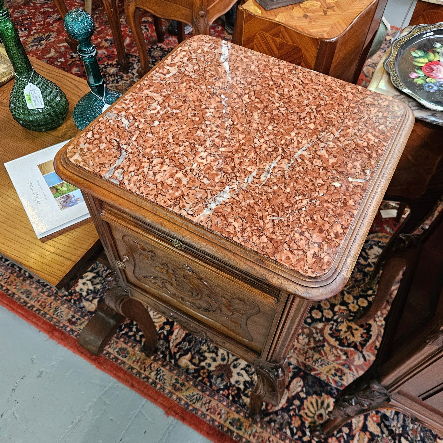 Louis XV Style Walnut Bedside Cabinet