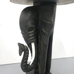 Unusual Hand Carved Ebonized Timber Elephant Side Table | Antique & Vintage | Moonee Ponds Antiques | Australia Wide Delivery