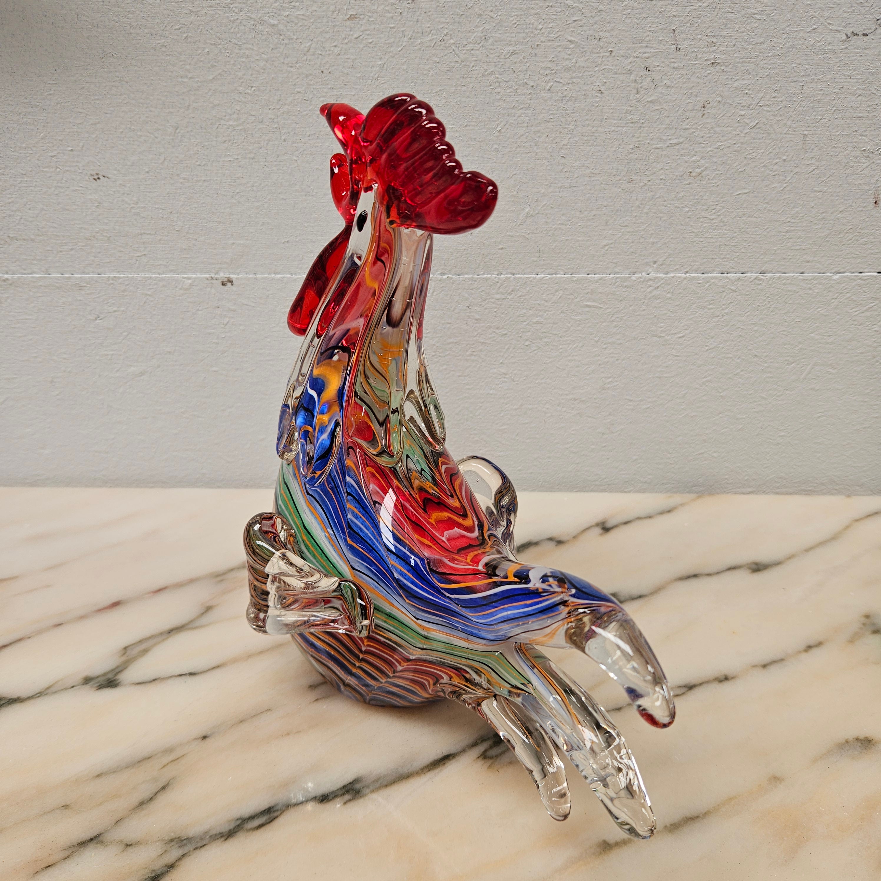 Vintage Art Glass Rooster