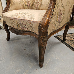 Louis XV Style French Wingback Walnut Tapestry Chair Moonee Ponds Antiques