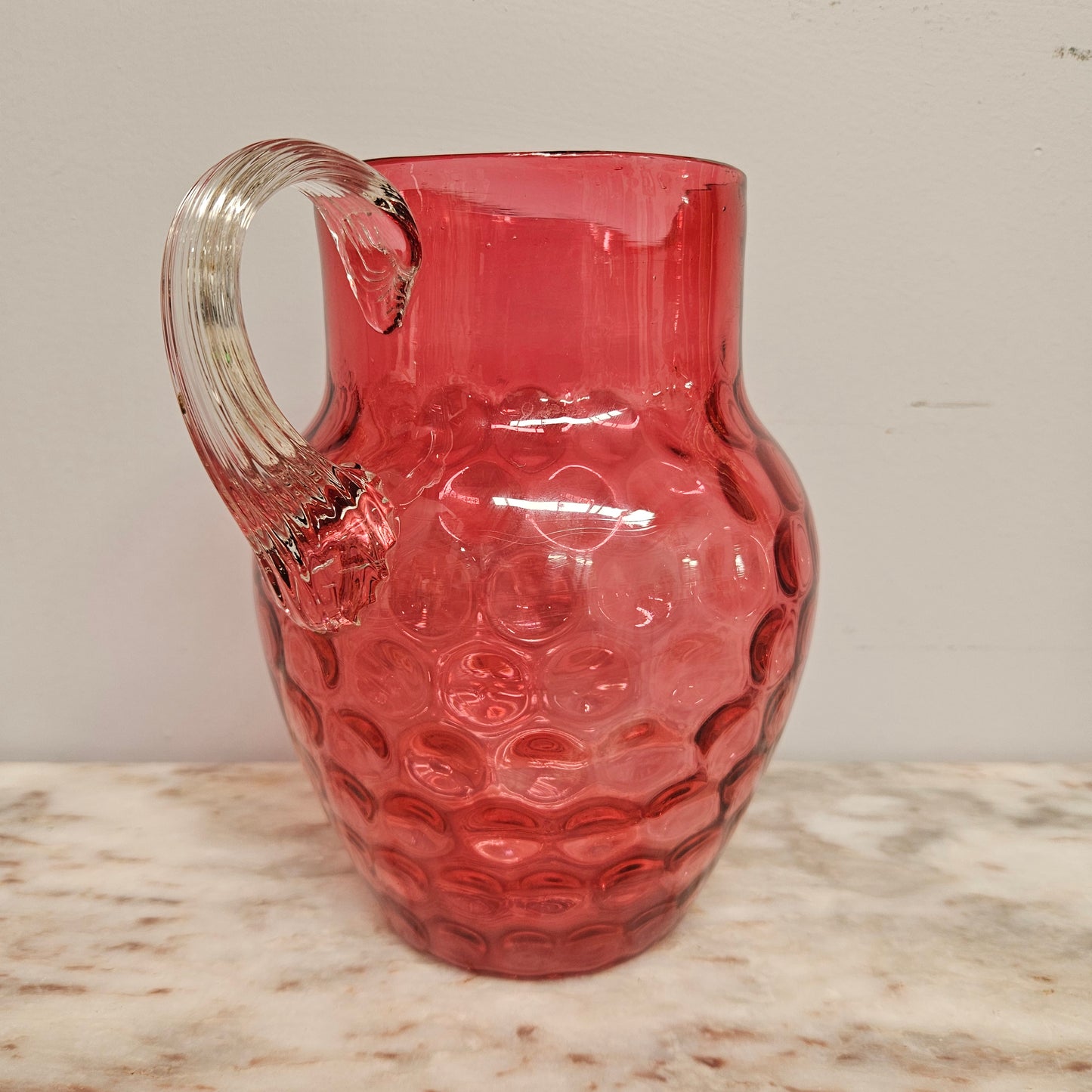 Victorian Cranberry Glass Pitcher Jug