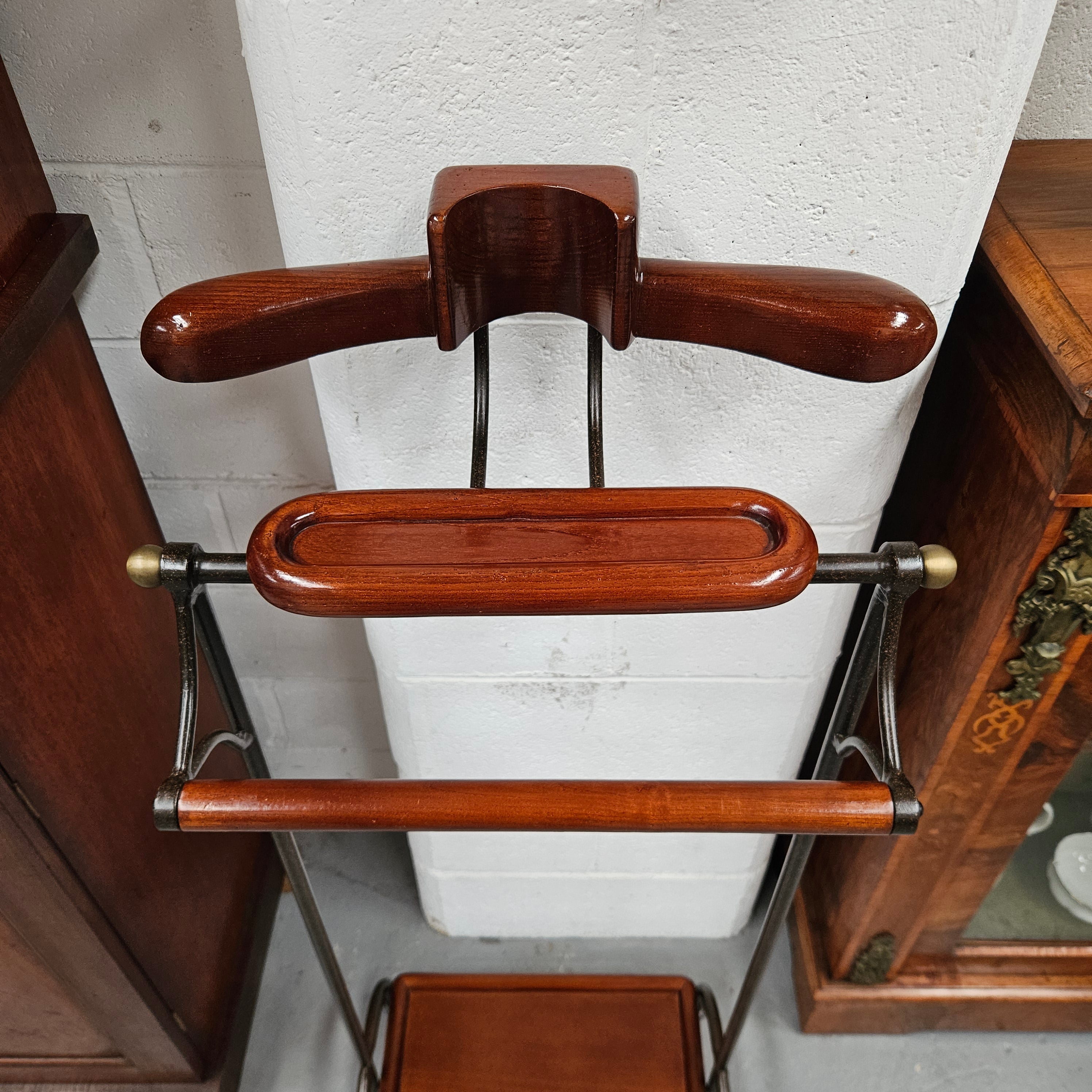Impressive Cast Iron & Wooden Valet Stand