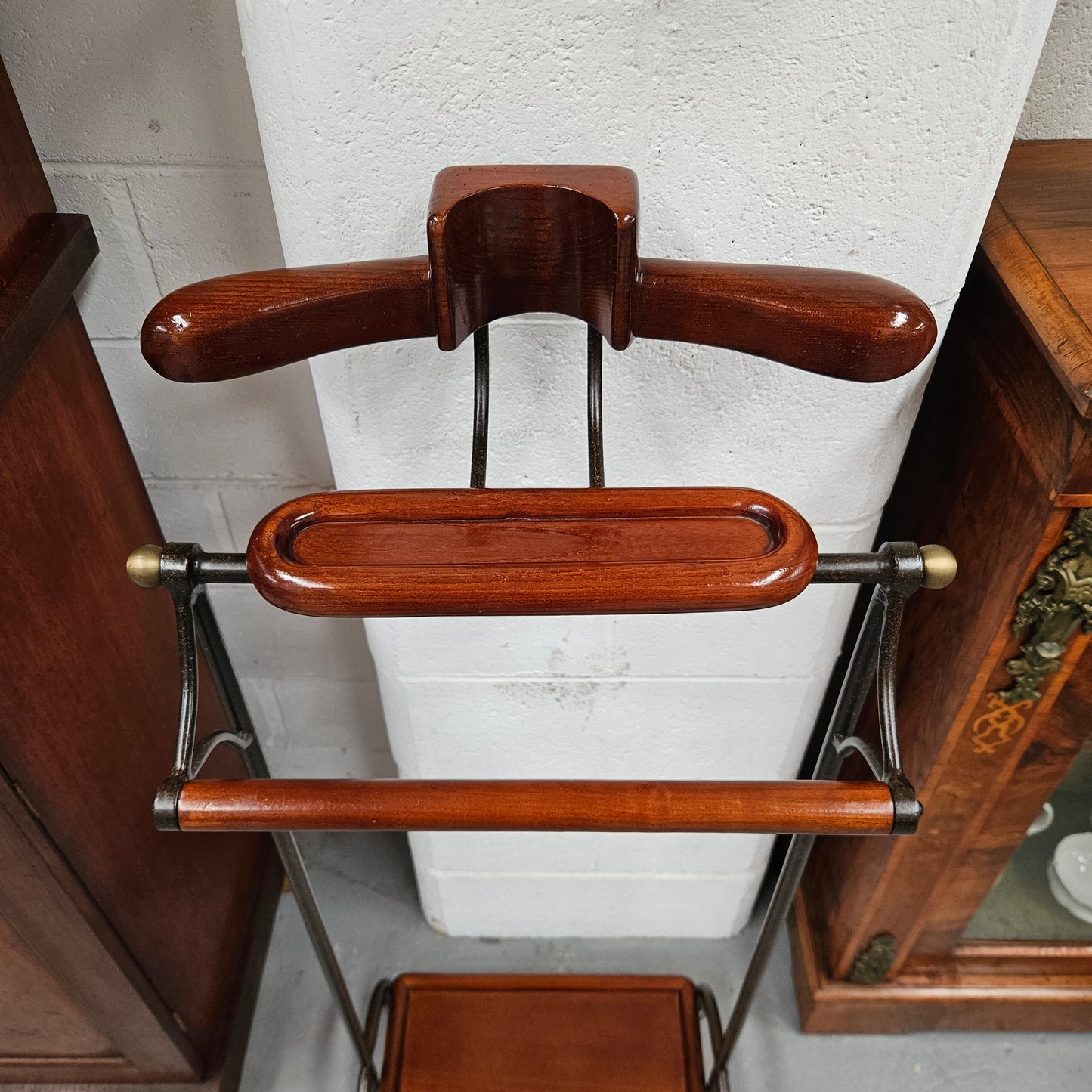 Impressive Cast Iron & Wooden Valet Stand