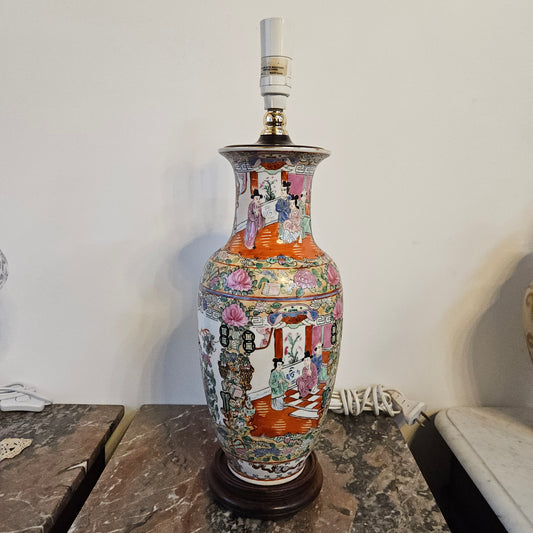 Chinese Famille Rose Lamp Base