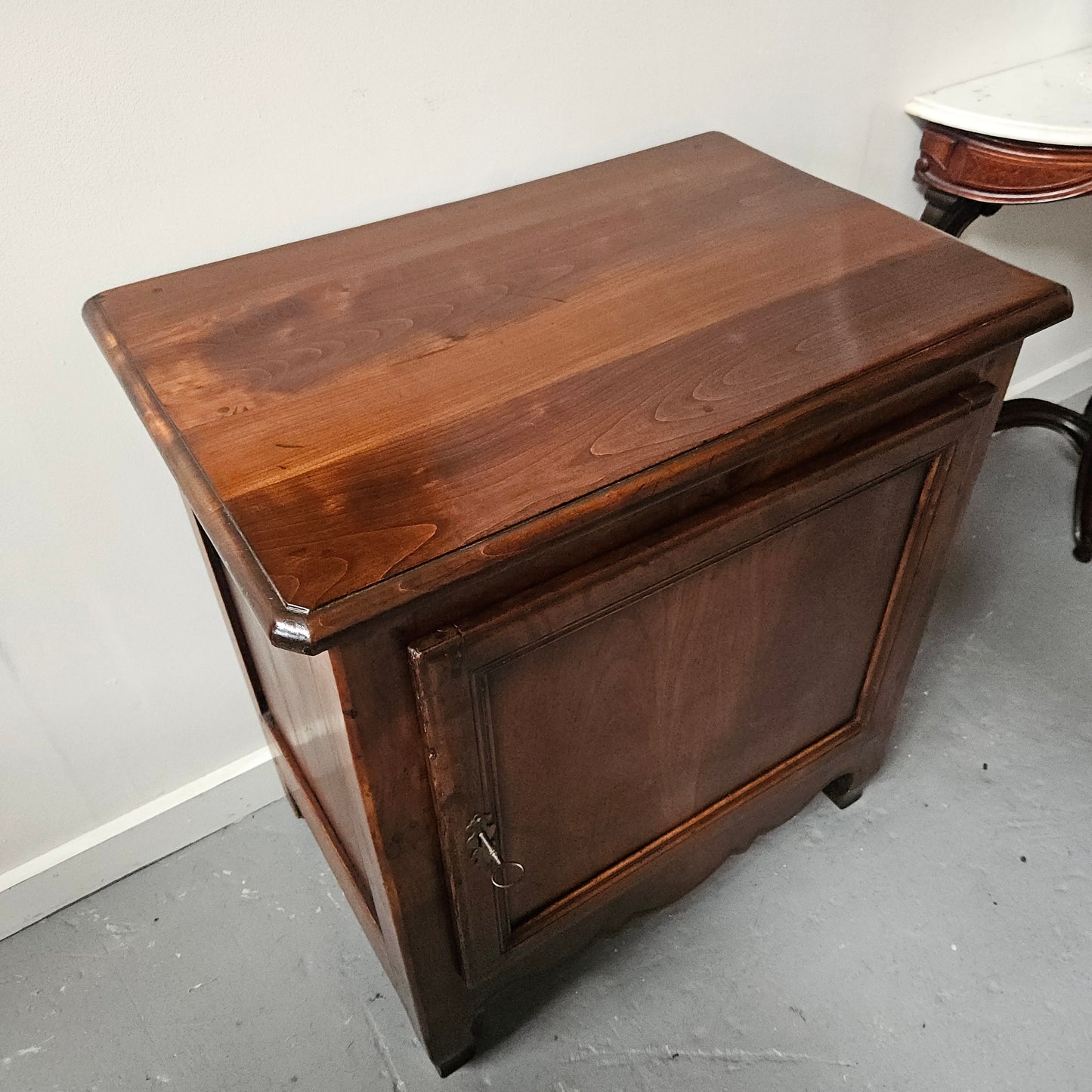 Early 19th Century French Walnut Antique One Door Side Cabinet