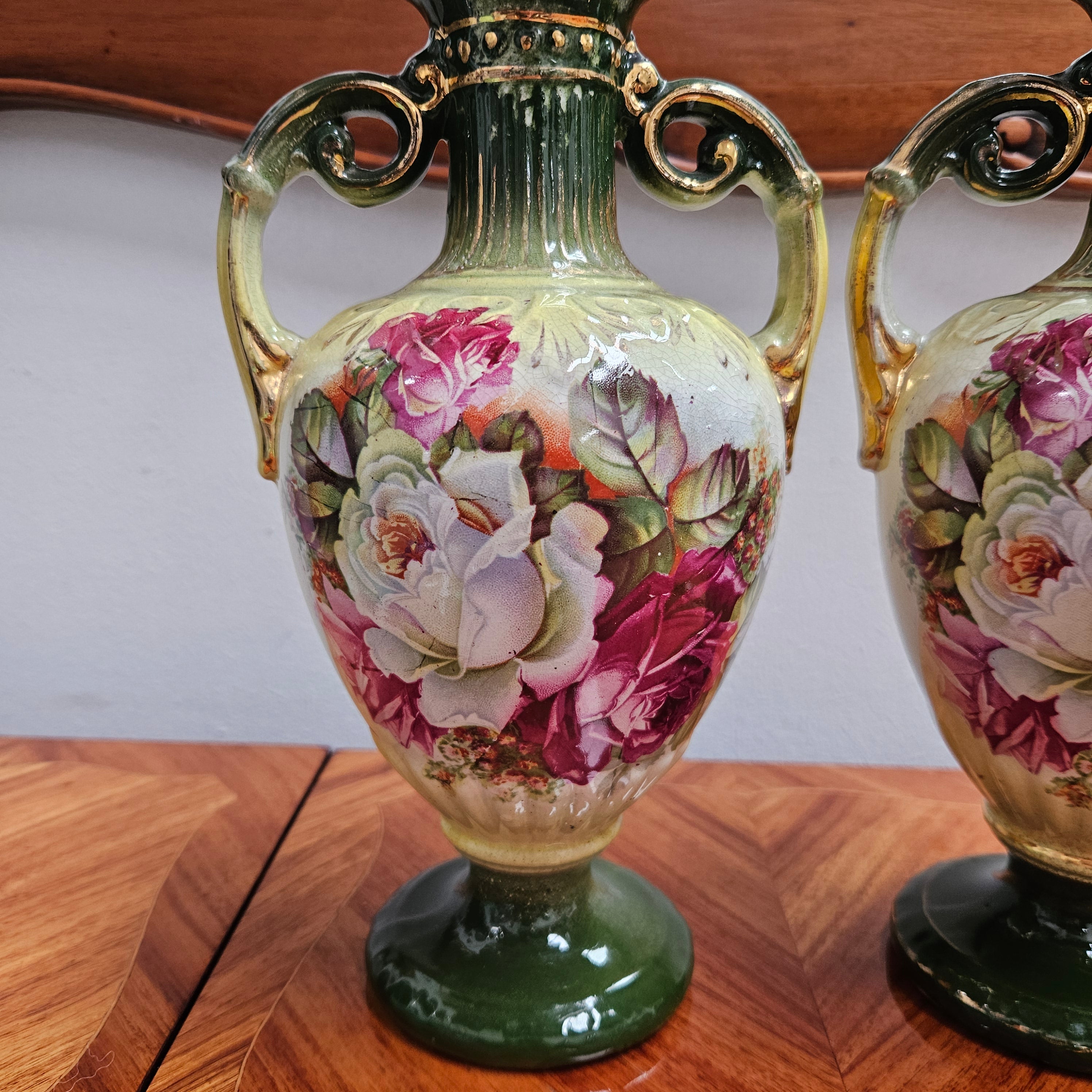 Pair Of Edwardian Vases | Antique & Vintage | Moonee Ponds Antiques | Australia Wide Delivery