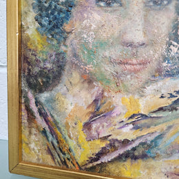 Vintage Framed Abstract Oil Painting Barcelona L'Altrange (LF Gall)