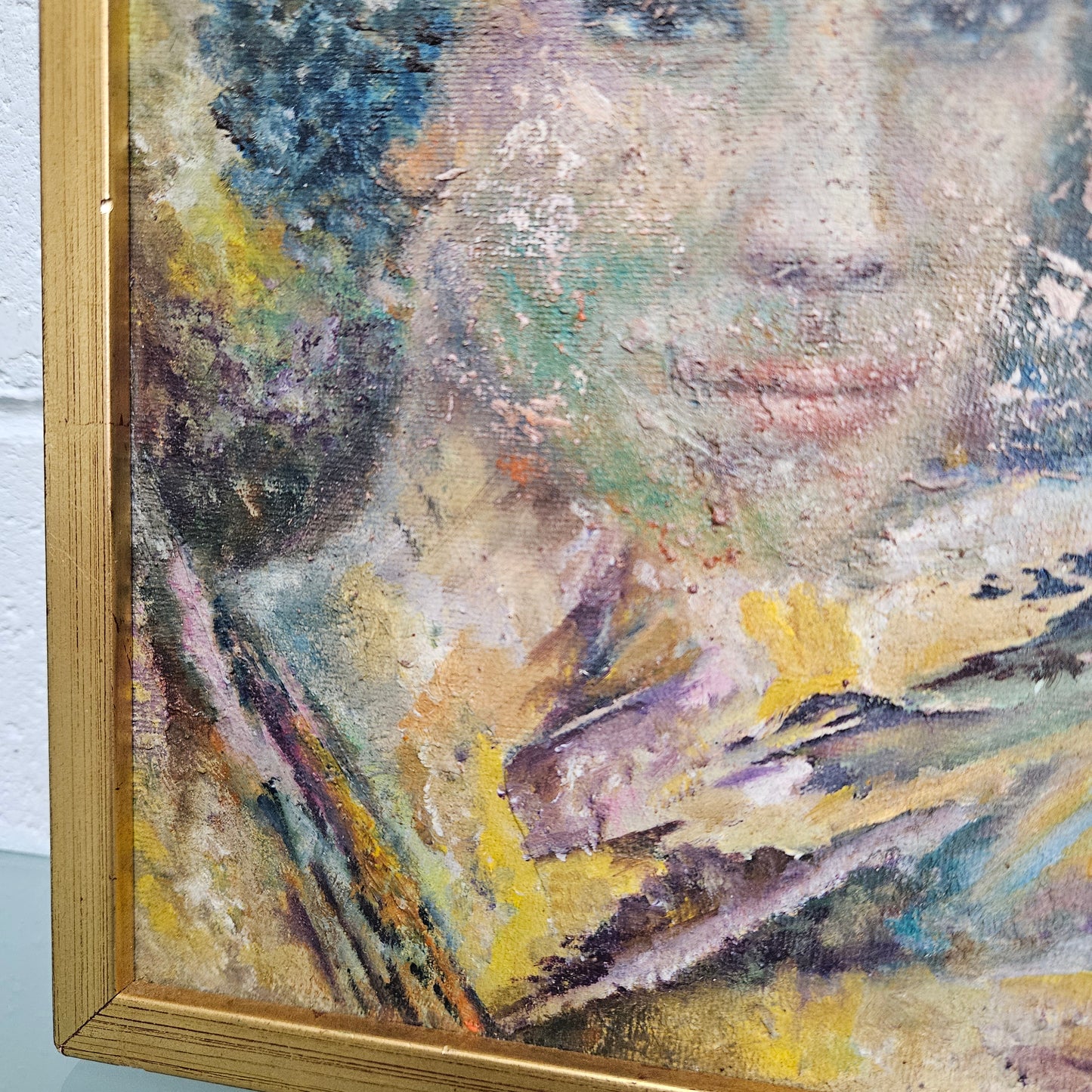 Vintage Framed Abstract Oil Painting Barcelona L'Altrange (LF Gall)