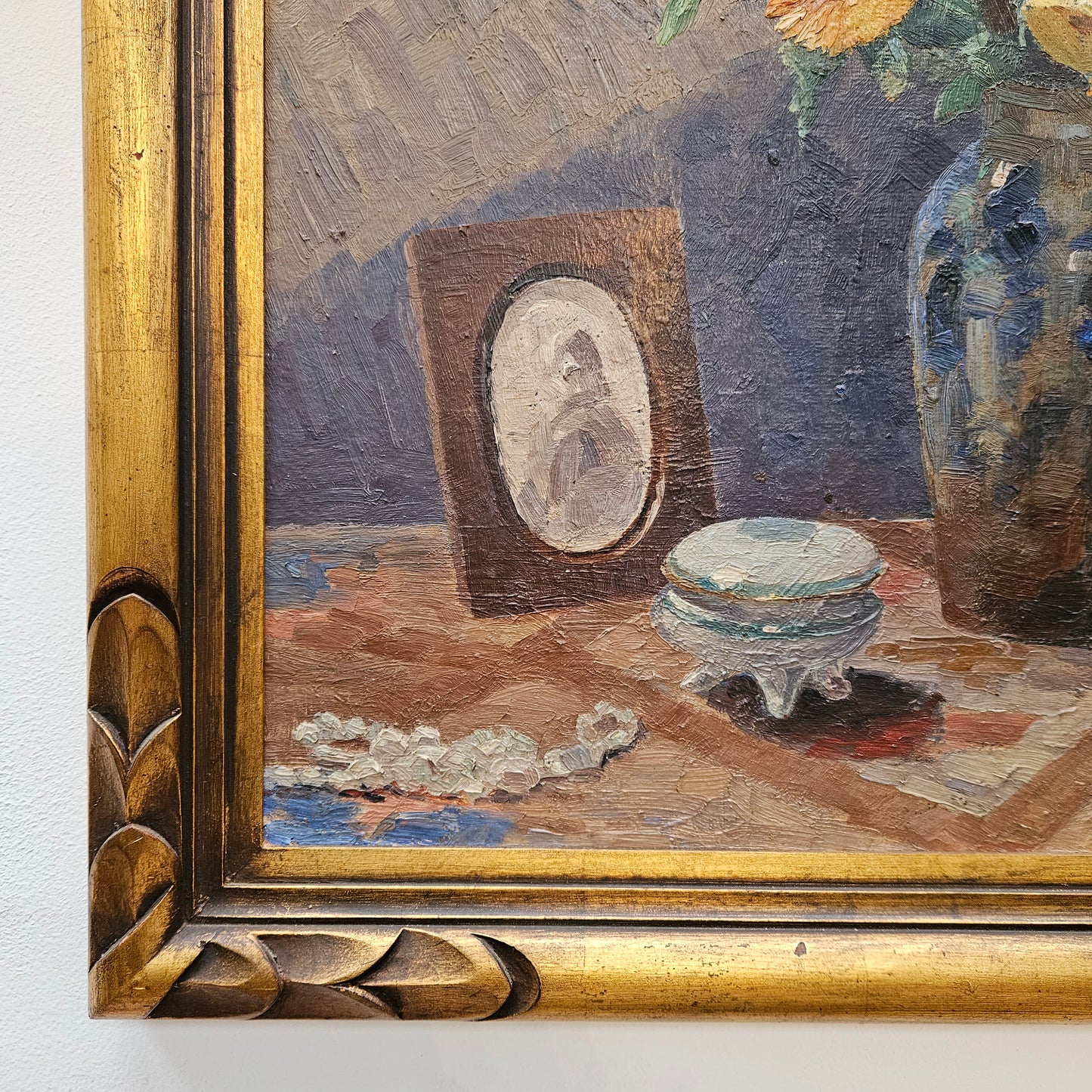 French Oil On Board Still Life Signed L Michaud
