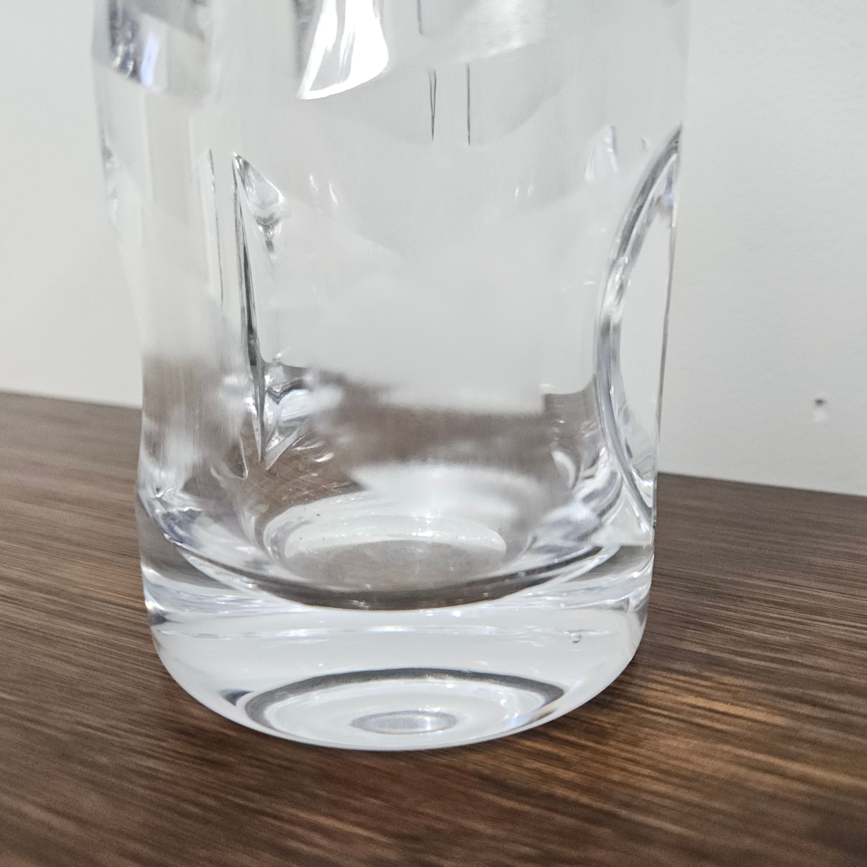 Deco Style Bohemian Carved Heavy Glass Vase | Antique & Vintage | Moonee Ponds Antiques | Australia Wide Delivery