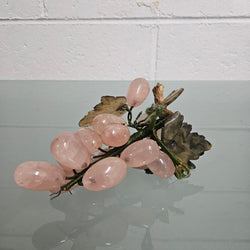 Vintage Cluster Of Pink Quartz& Jade Grapes & Leaves | Antique & Vintage | Moonee Ponds Antiques | Australia Wide Delivery