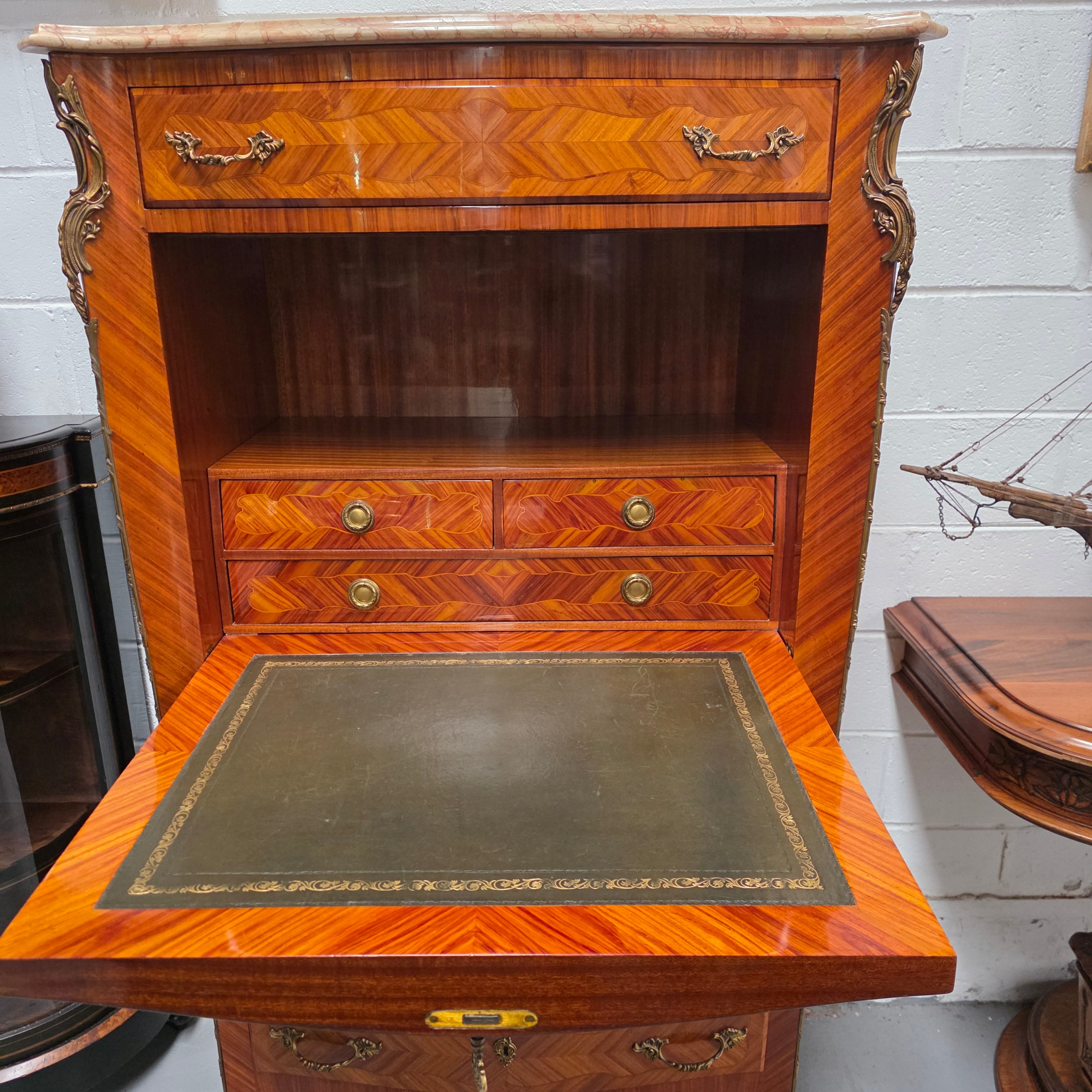 Louis XV Style Kingwood Secretaire Abattant With Drop Front Writing Bureau | Antique & Vintage | Moonee Ponds Antiques | Australia Wide Delivery