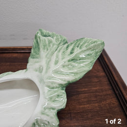 Vintage Italian Hand painted Majolica Fish Covered Dish