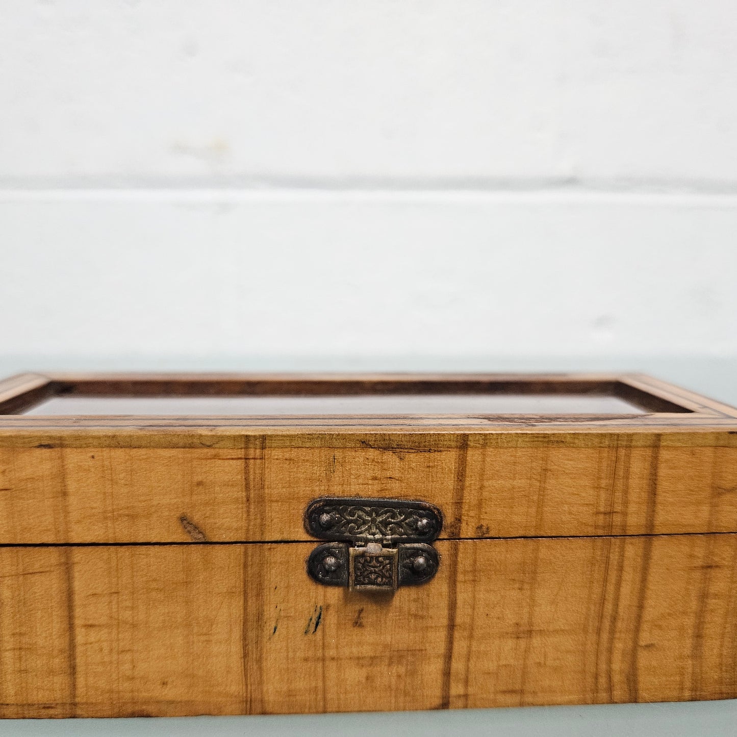 Rare Victorian Rosewood & Inlaid Ebony Stamp Box