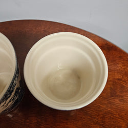 Vintage Set of Three Blue & White Planters