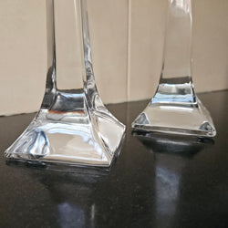 Pair Of Elegant Glass Candle Holders | Antique & Vintage | Moonee Ponds Antiques | Australia Wide Delivery