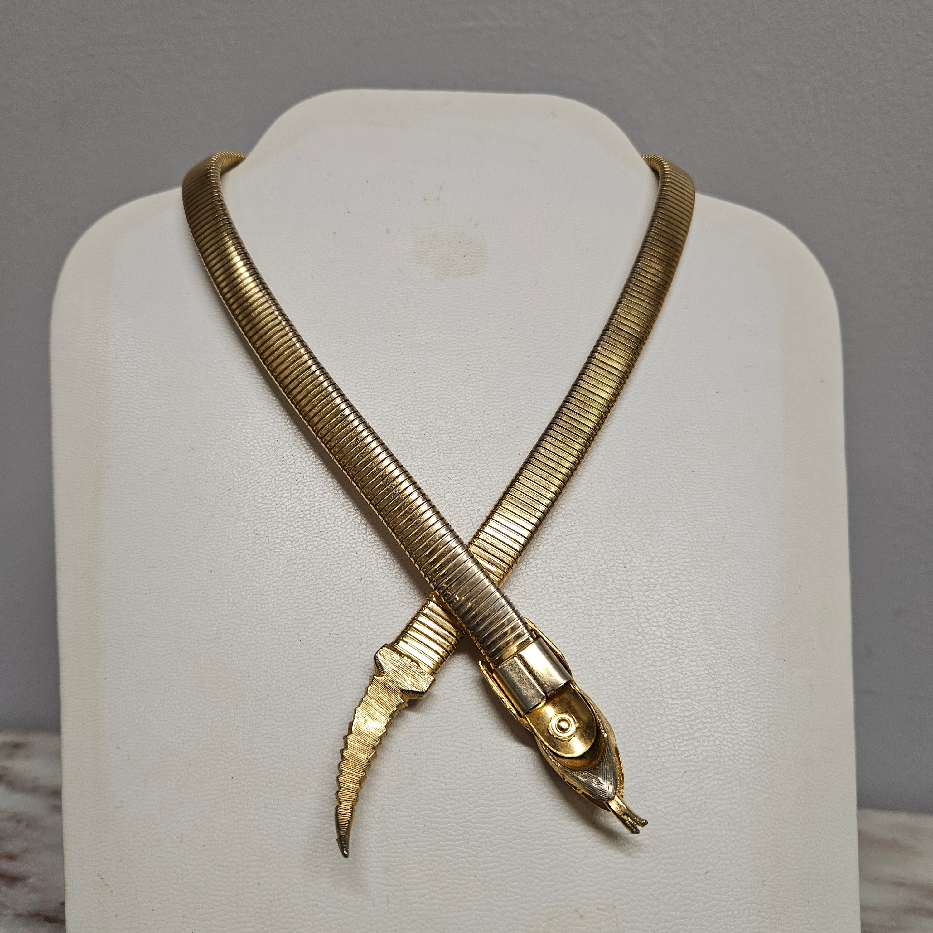 Stunning Vintage Gold Toned Snake Collar Necklace | Antique & Vintage | Moonee Ponds Antiques | Australia Wide Delivery