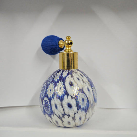 Blue/Gold Murano Millefiori Perfume Atomizer