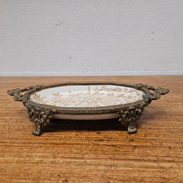 Vintage China & Brass Soap Dish