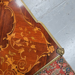Rosewood Louis 15th Style Marquetry Inlaid Bureau Plat Desk | Antique & Vintage | Moonee Ponds Antiques | Australia Wide Delivery
