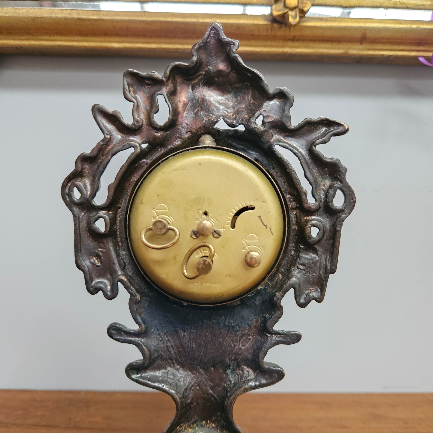 Vintage Cast Copper Mantle/Desk Clock