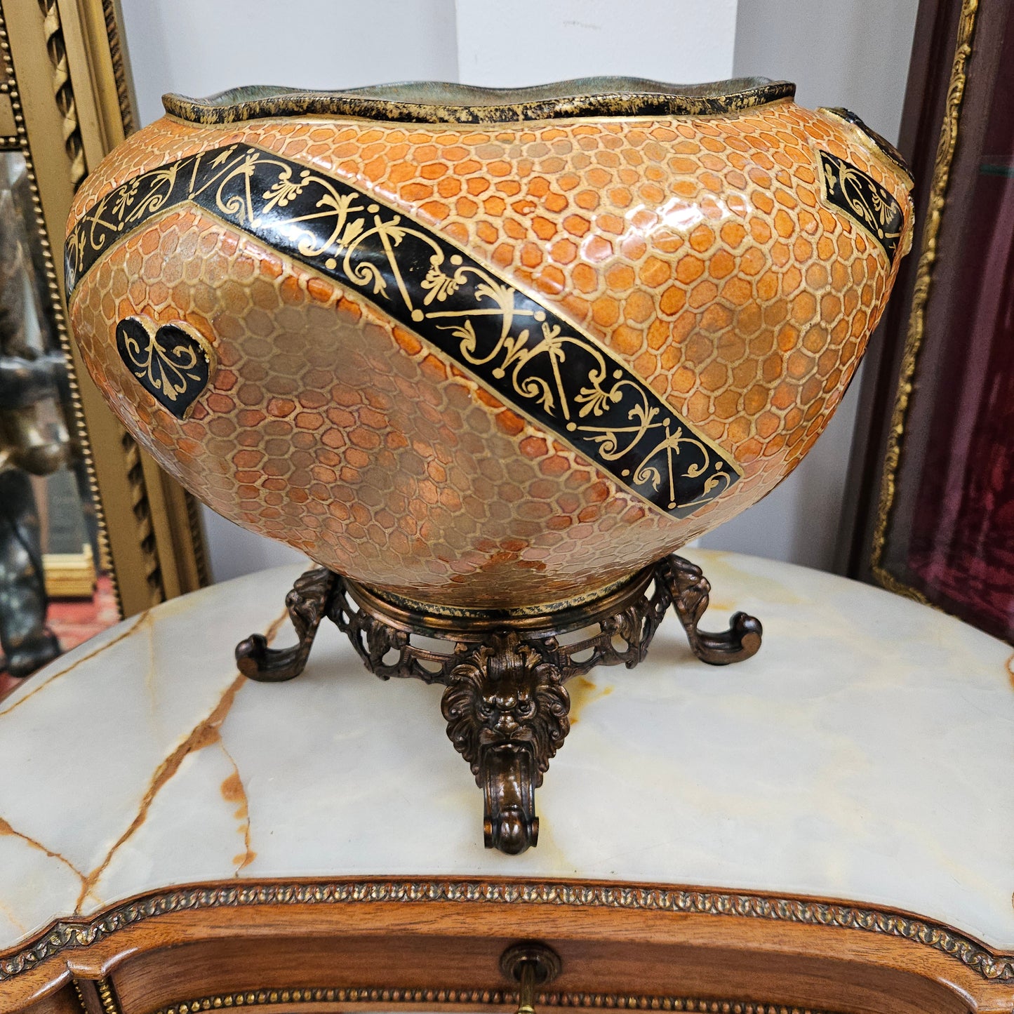 Meiji Period Satsuma Hand Painted Jardinière