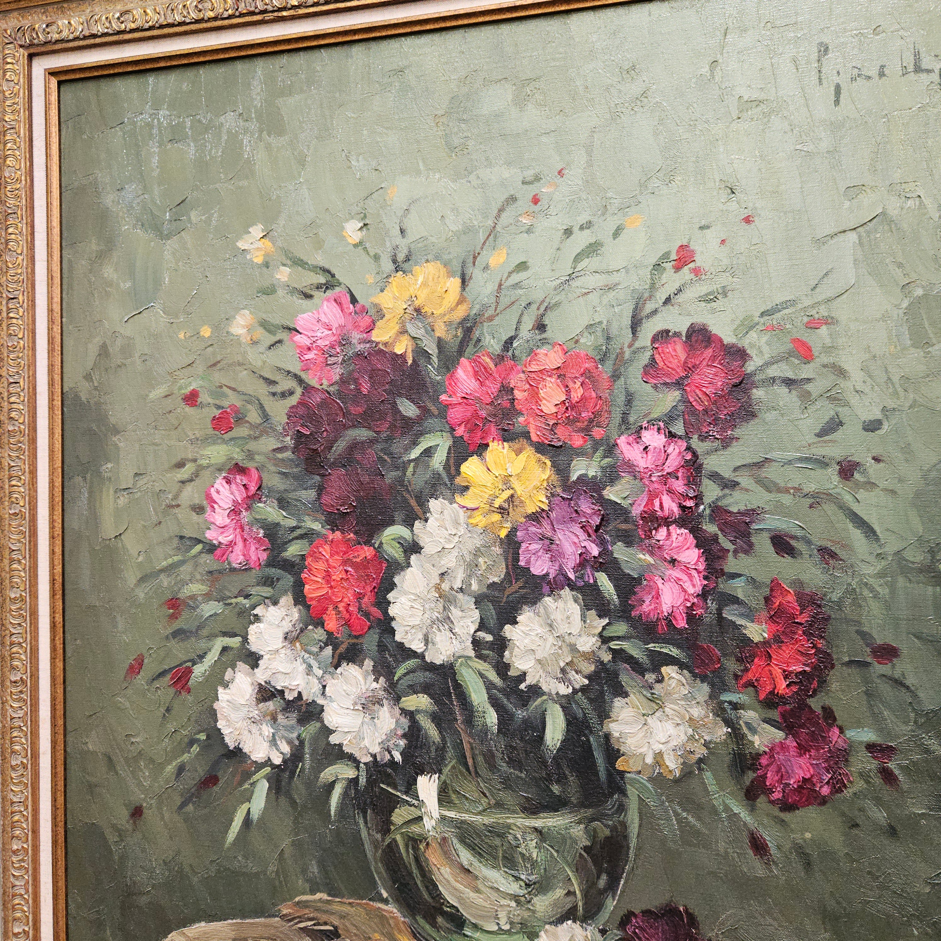 Signed Floral Oil On Canvas In Superb Gilt Frame | Antique & Vintage | Moonee Ponds Antiques | Australia Wide Delivery