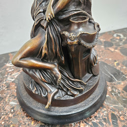 Early 19th Century Dark Brown Patinated Bronze Statue of a Nymph & Satyr After Clodion | Antique & Vintage | Moonee Ponds Antiques | Australia Wide Delivery