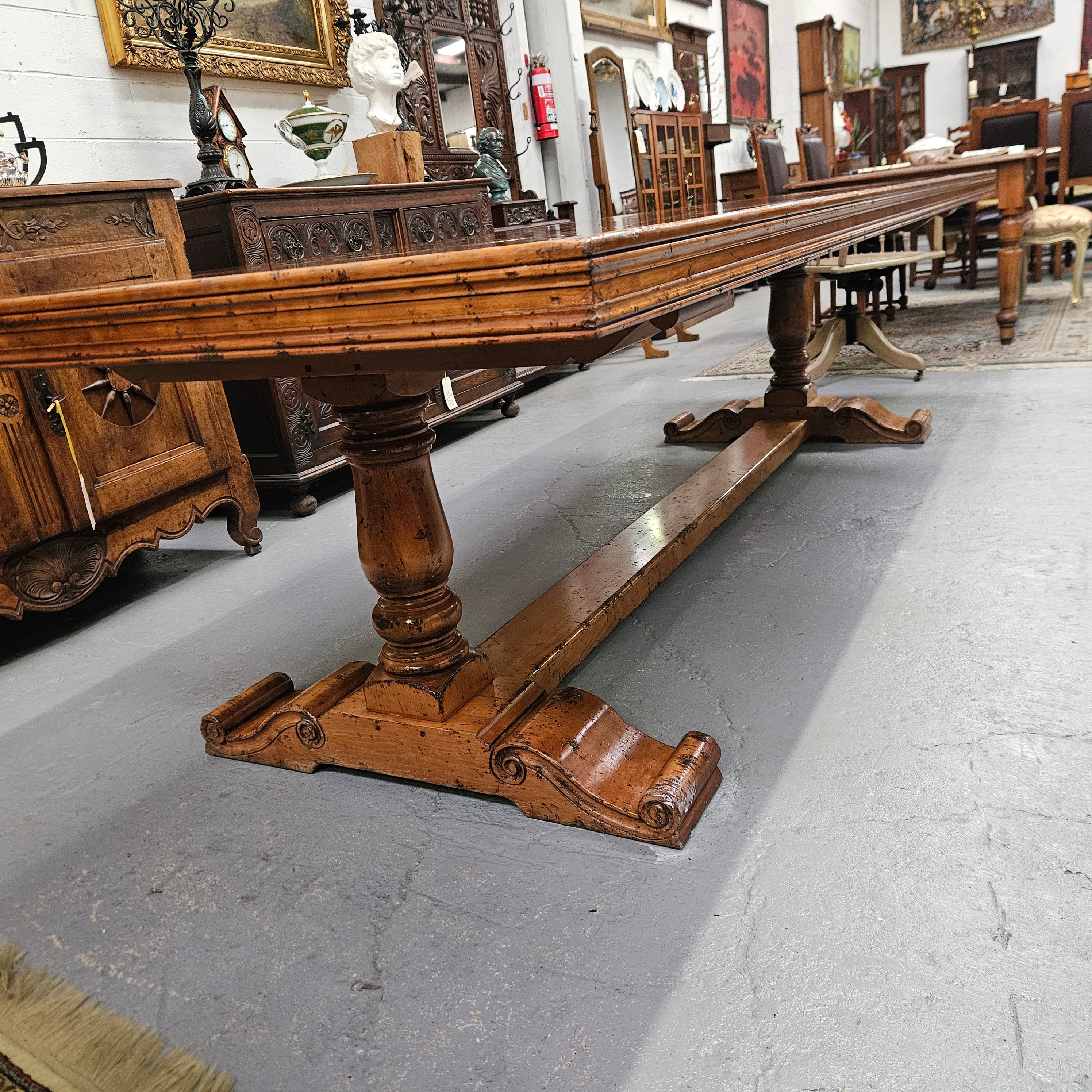 Vintage Three Metre Cherry Wood Farmhouse Style Table | Antique & Vintage | Moonee Ponds Antiques | Australia Wide Delivery