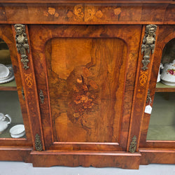 Outstanding Burr Walnut & Marquetry Antique Bookcase Credenza | Antique & Vintage | Moonee Ponds Antiques | Australia Wide Delivery