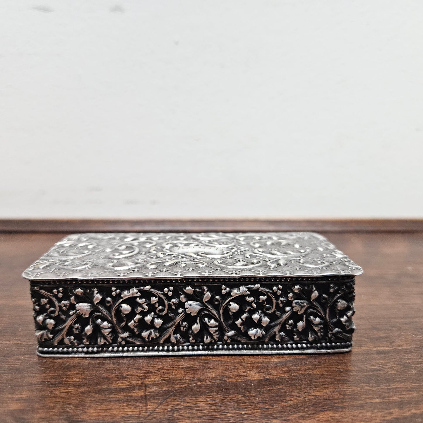 Victorian Silver Plated Filigree Decorated Trinket Box