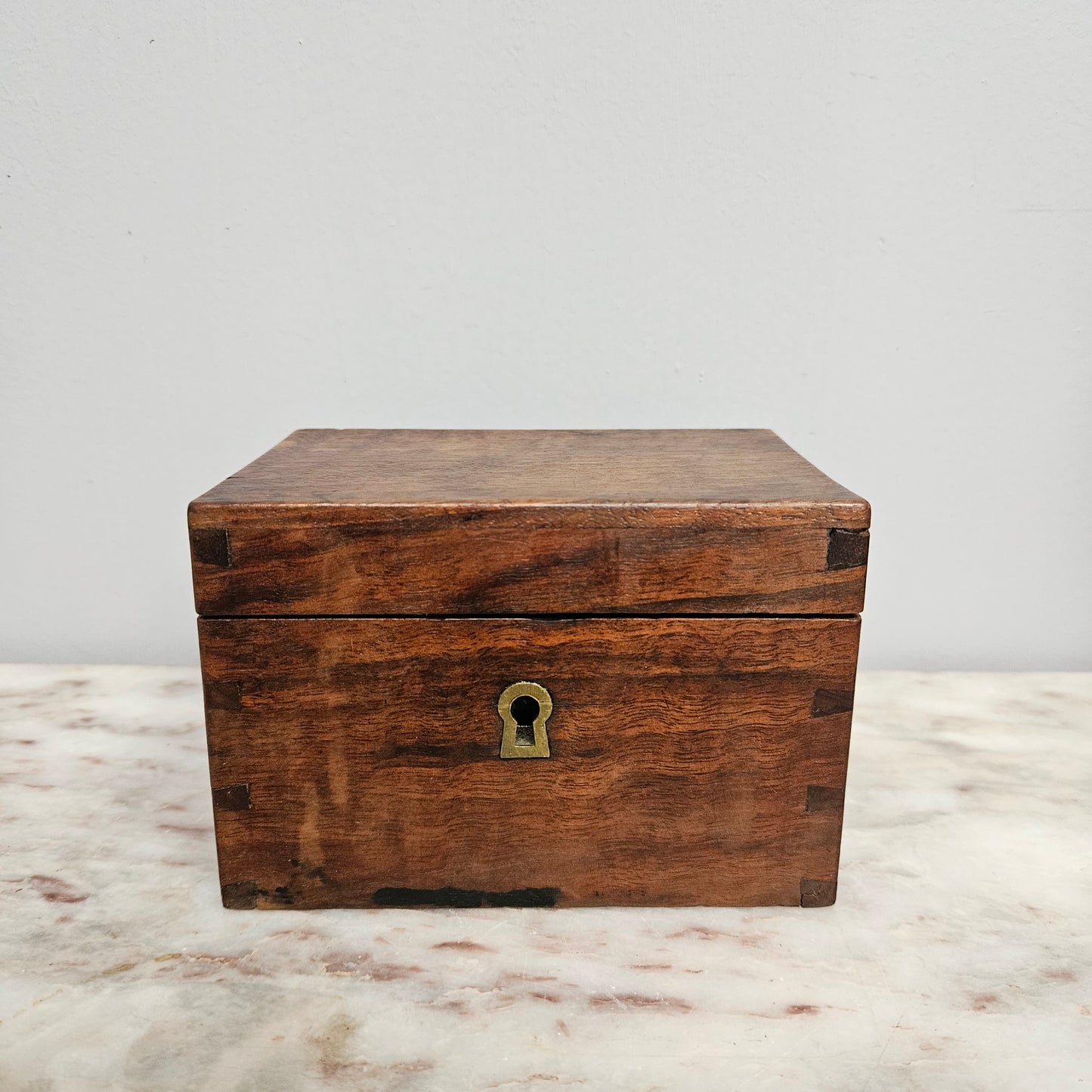 French Walnut Trinket Box & Key