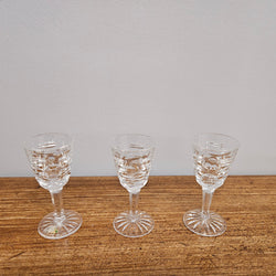 Set Of 6 Stemmed Crystal Port Glasses | Antique & Vintage | Moonee Ponds Antiques | Australia Wide Delivery
