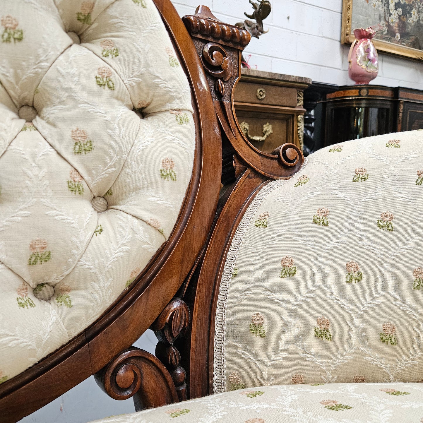 Victorian Walnut Double Ended Chaise Lounge