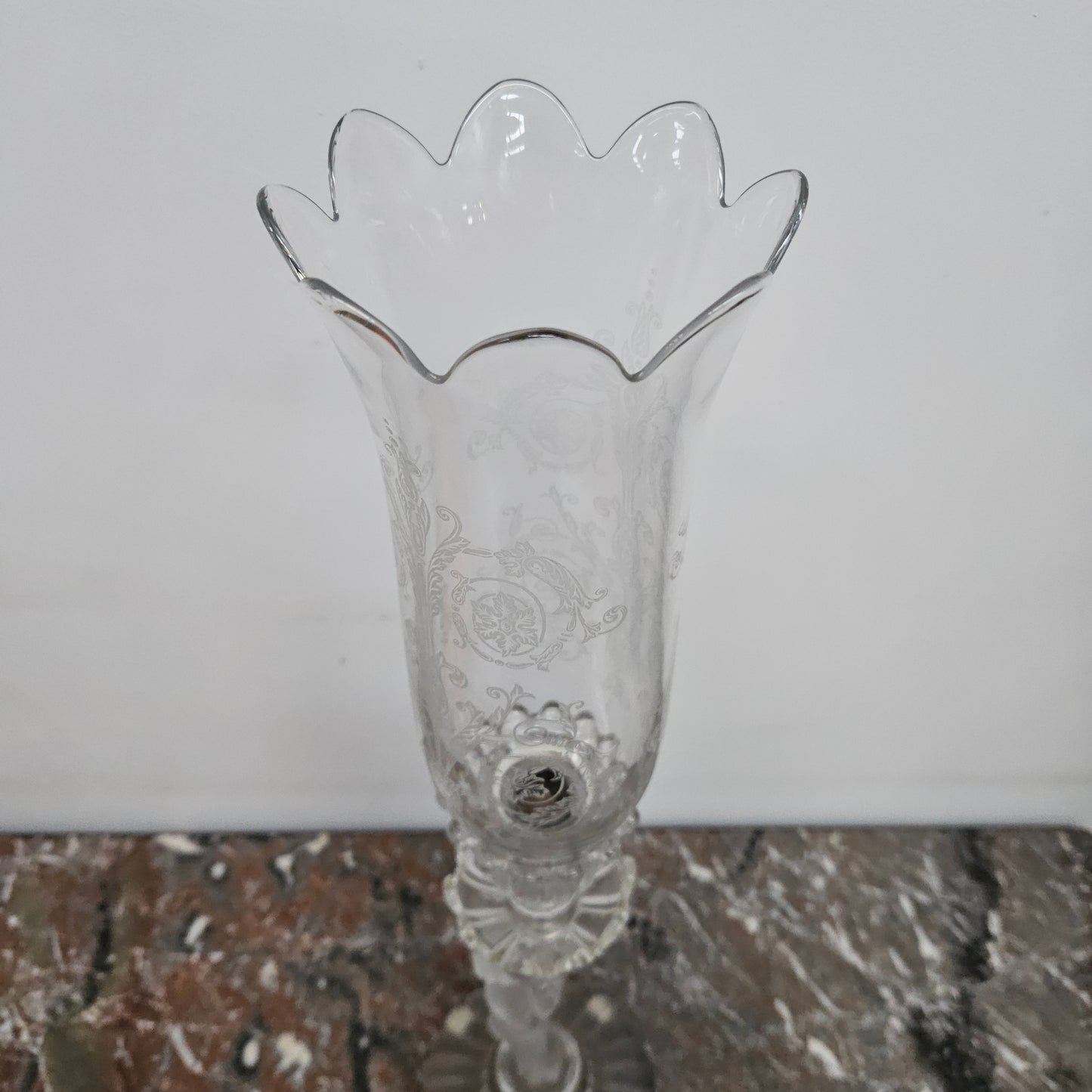 French Baccarat Crystal Hurricane Candle Lamp