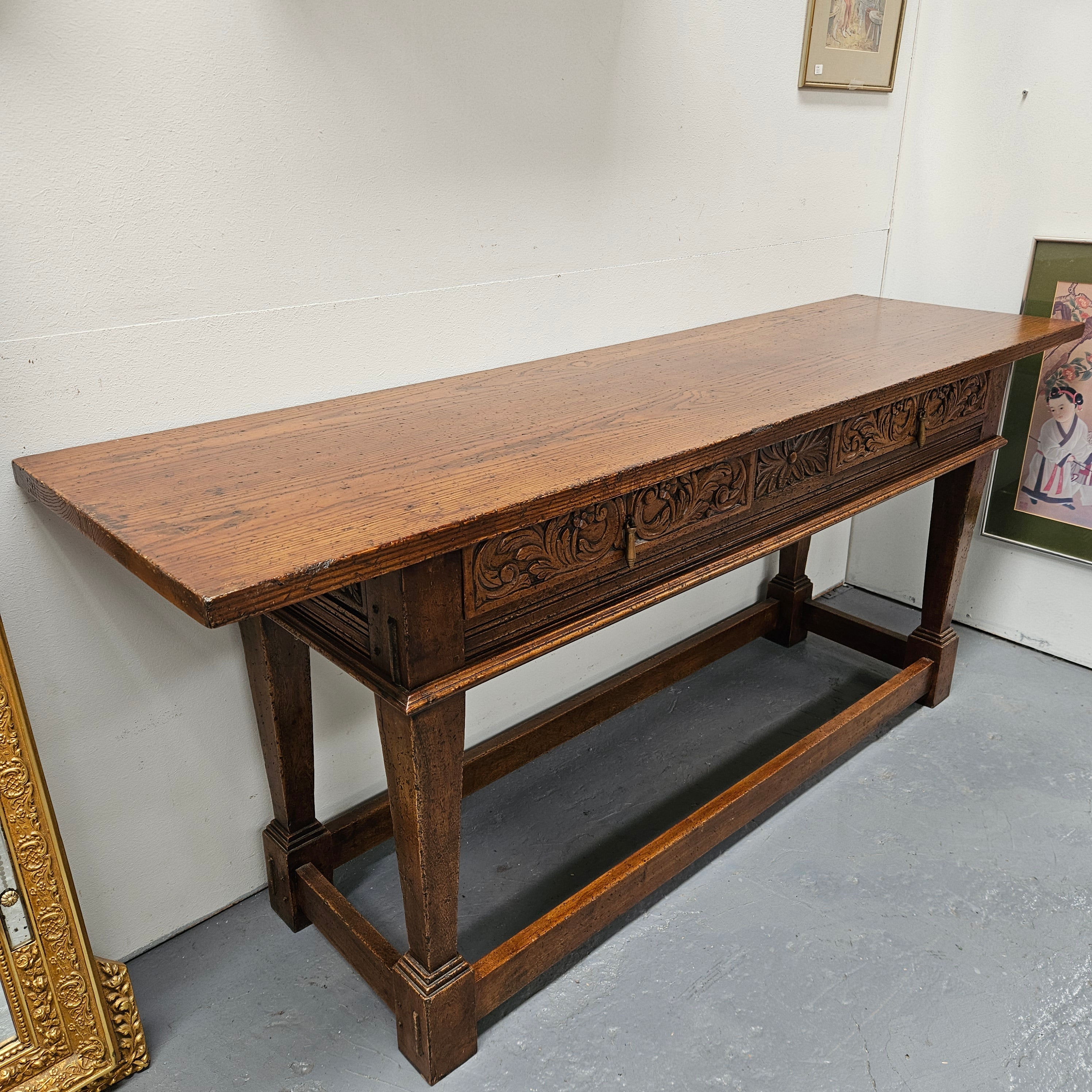Spanish Style French Elm Two Drawer Console Table | Antique & Vintage | Moonee Ponds Antiques | Australia Wide Delivery