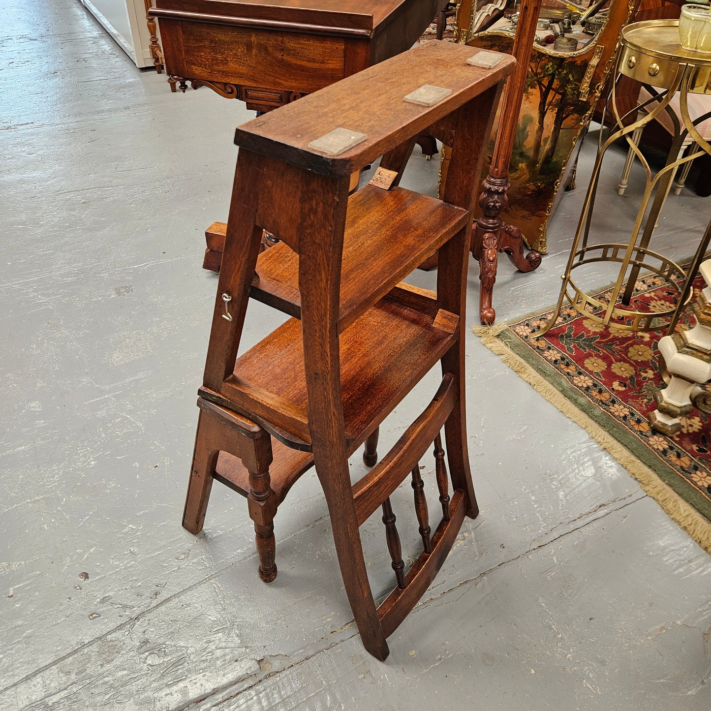 19th Century Mahogany Library Steps/Chair