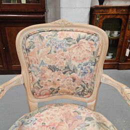 Vintage Whitewash Provincial Style Armchair