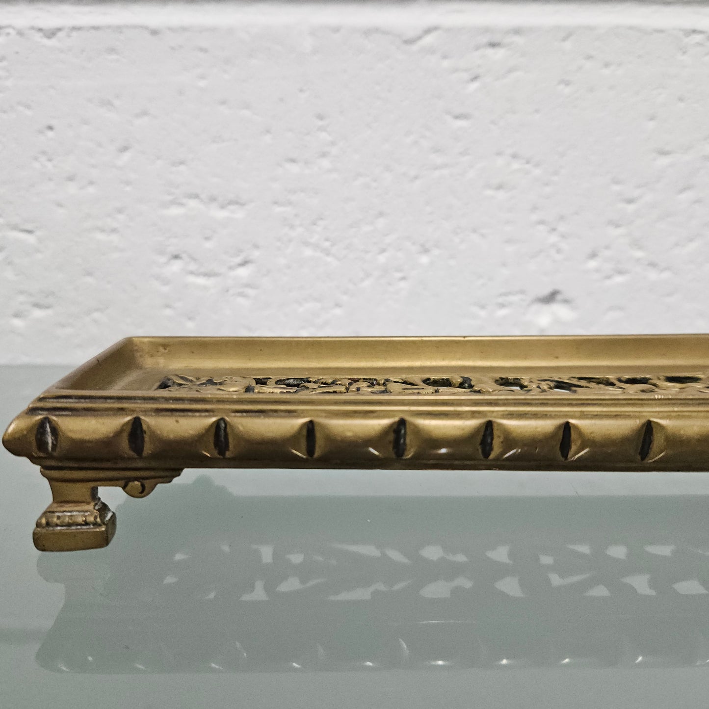 Bronze Pierced Decorated Desk Pen Tray