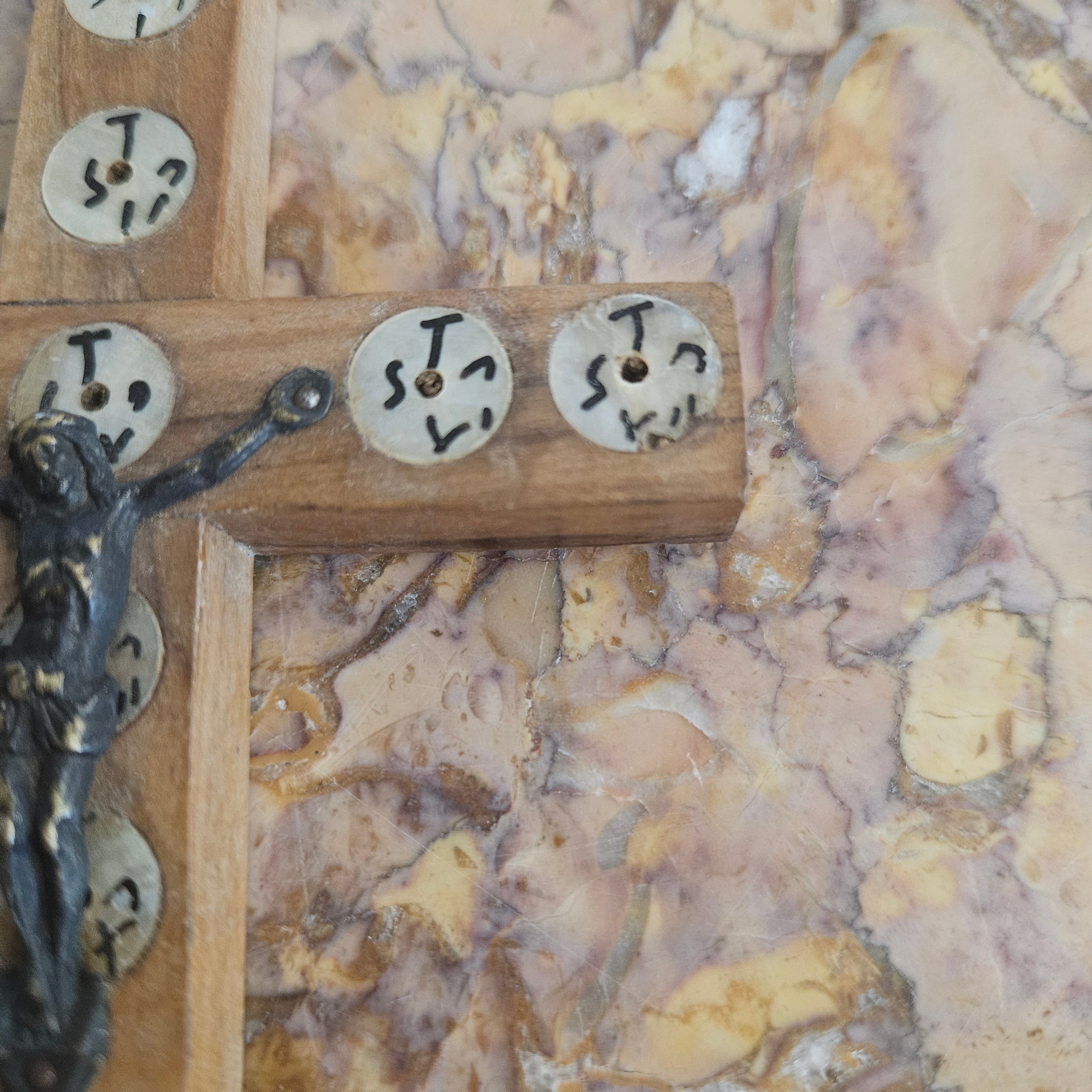 Vintage Wooden & Mother Of Pearl Crucifix "Jerusalem" | Antique & Vintage | Moonee Ponds Antiques | Australia Wide