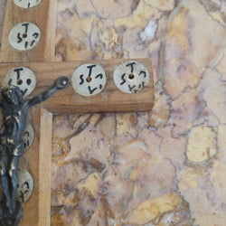 Vintage Wooden & Mother Of Pearl Crucifix "Jerusalem" | Antique & Vintage | Moonee Ponds Antiques | Australia Wide Delivery