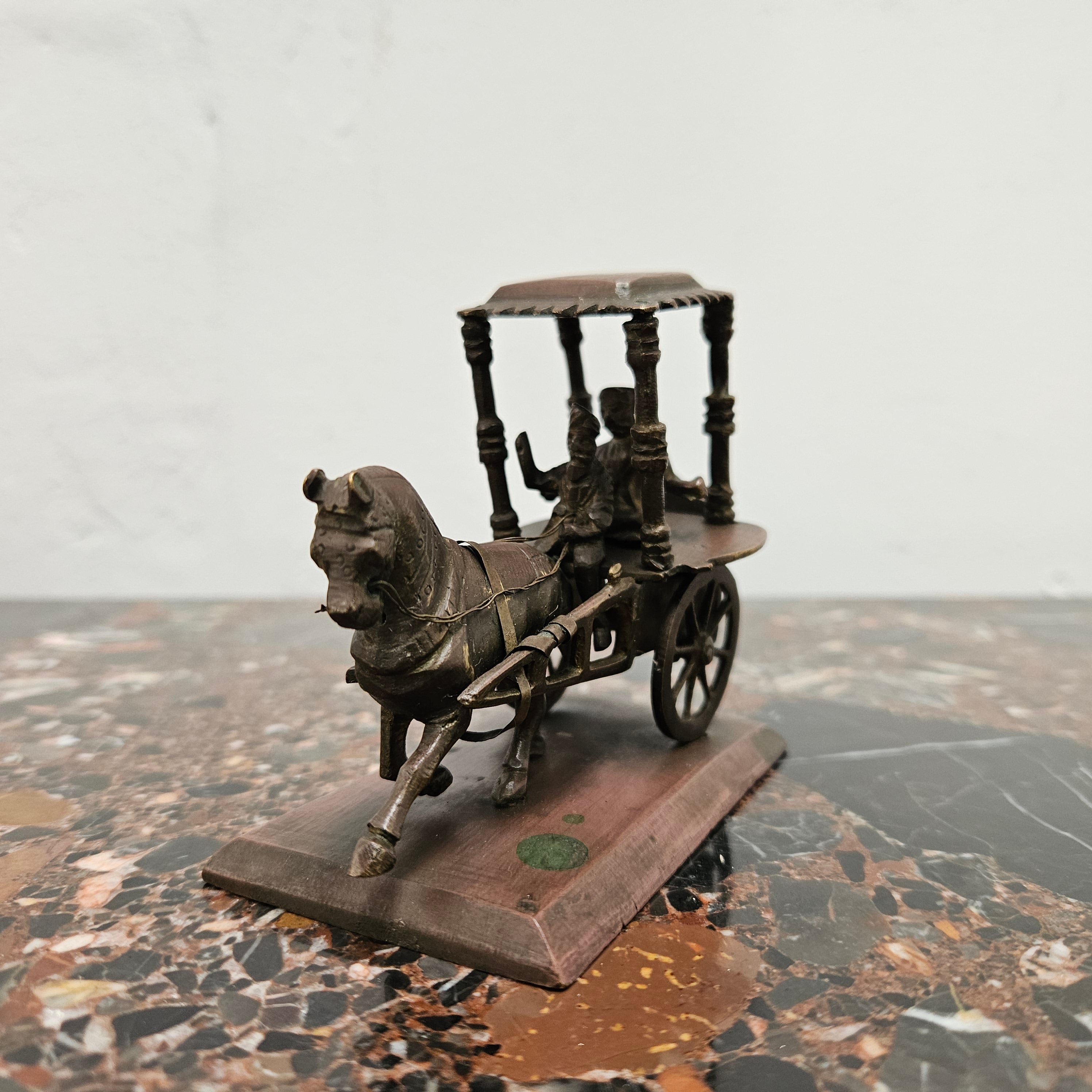 Antique Indian Brass Horse, Cart & Rider | Antique & Vintage | Moonee Ponds Antiques | Australia Wide Delivery