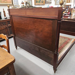 French Louis XVI Style Mahogany Queen Size Bed
