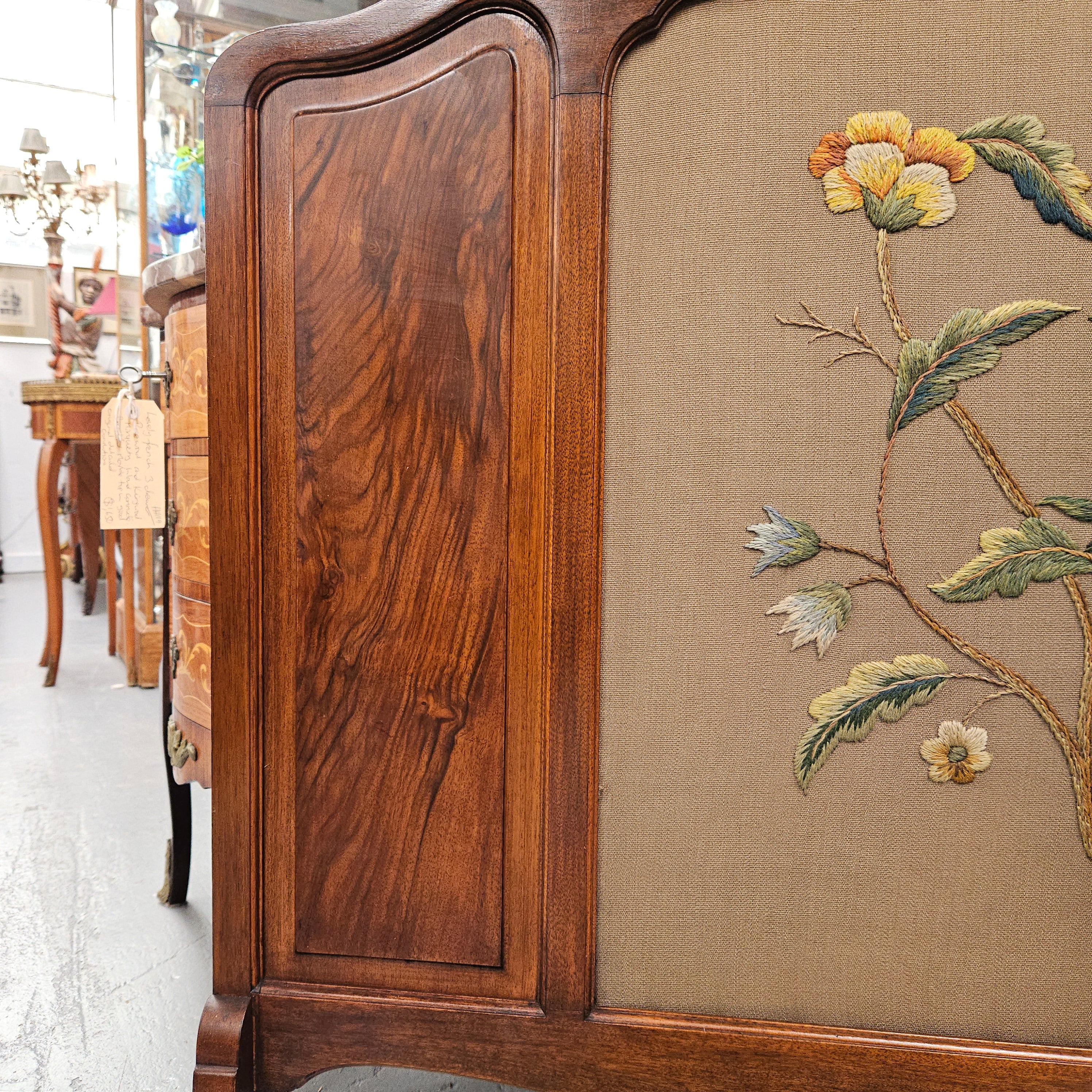 Tapestry & Timber Fire Screen | Antique & Vintage | Moonee Ponds Antiques | Australia Wide Delivery