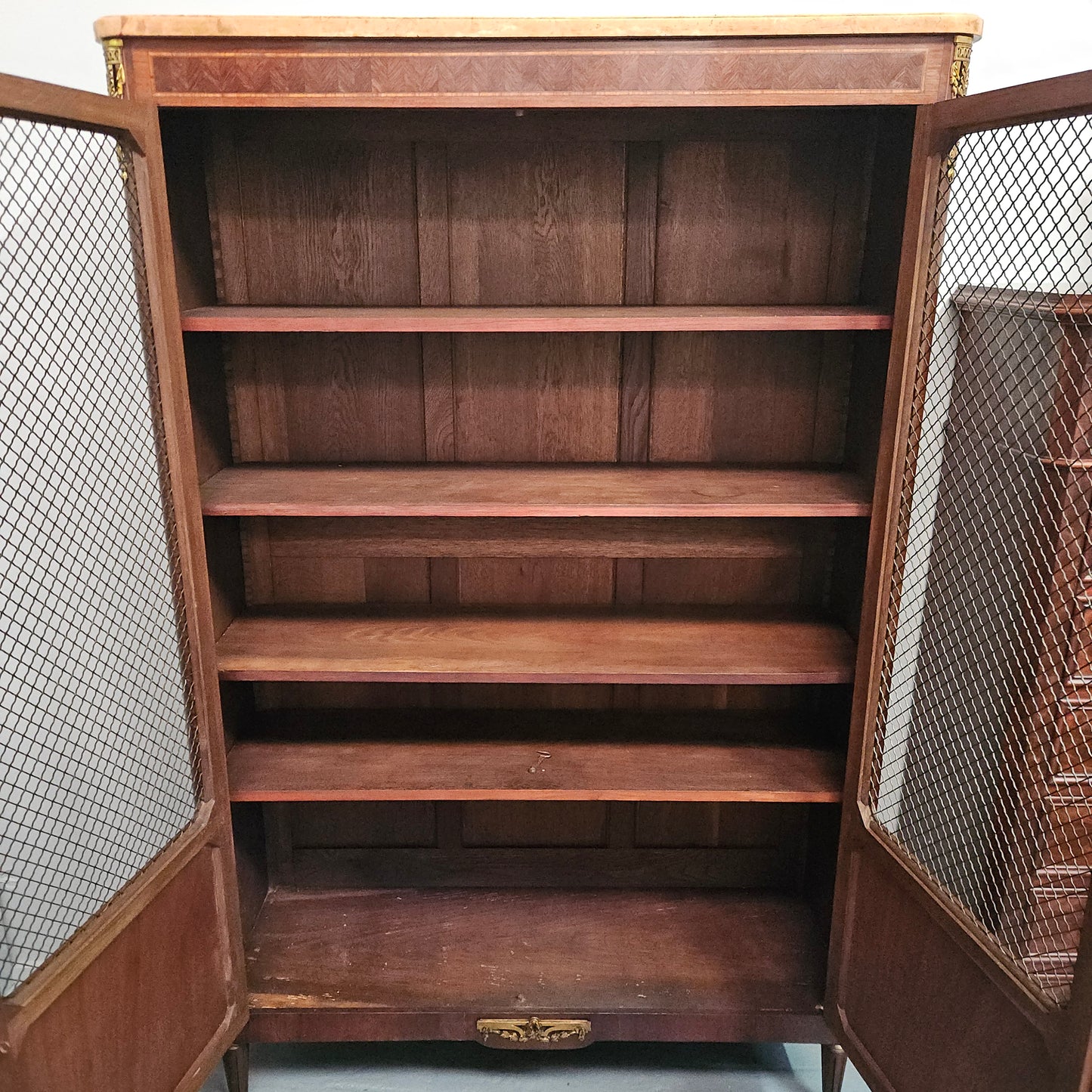 Antique Louis XVI Style French Inlaid Kingwood Bookcase