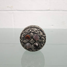 Vintage Tibetan Silver Trinket Box