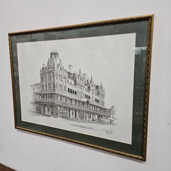 Lithograph by Keith Ross of Shamrock Hotel Bendigo | Antique & Vintage | Moonee Ponds Antiques | Australia Wide Delivery